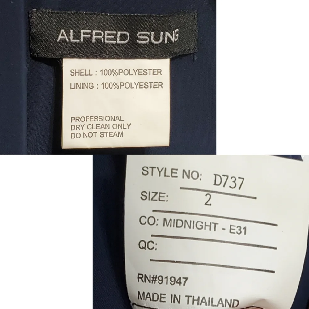 Sleeveless Navy Bow-Waist Evening Dress - Picture 14 of 14